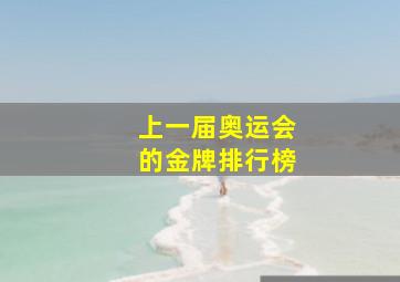 上一届奥运会的金牌排行榜