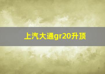 上汽大通gr20升顶