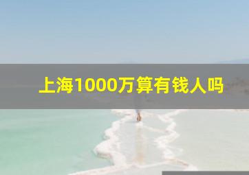 上海1000万算有钱人吗