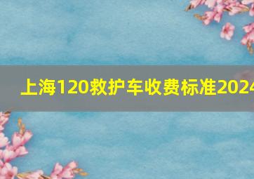 上海120救护车收费标准2024