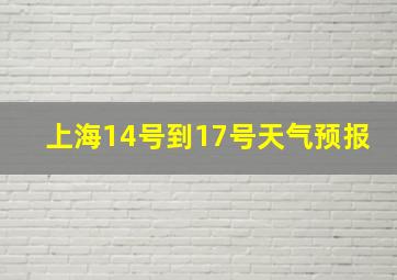 上海14号到17号天气预报