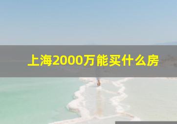 上海2000万能买什么房