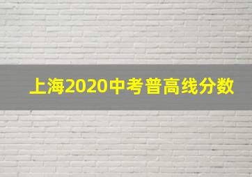 上海2020中考普高线分数