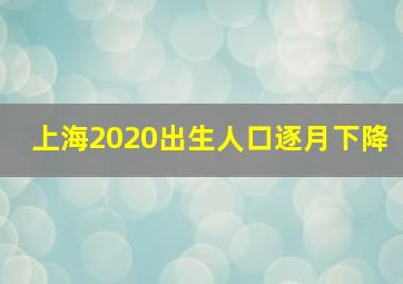 上海2020出生人口逐月下降