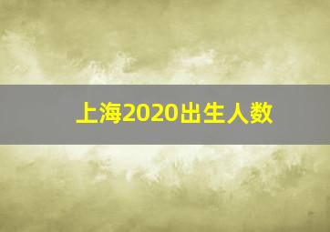 上海2020出生人数