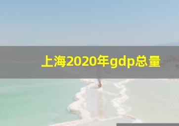 上海2020年gdp总量