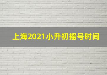 上海2021小升初摇号时间