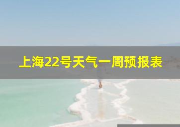 上海22号天气一周预报表