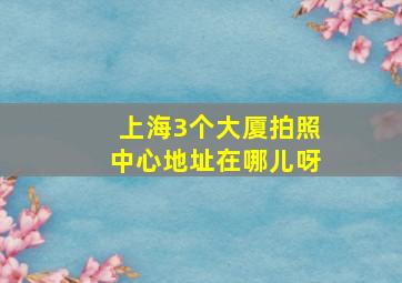 上海3个大厦拍照中心地址在哪儿呀