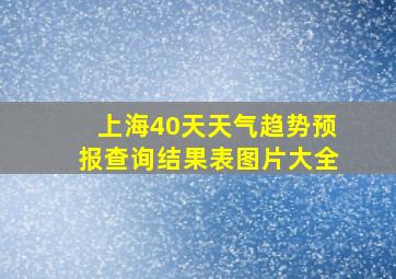 上海40天天气趋势预报查询结果表图片大全