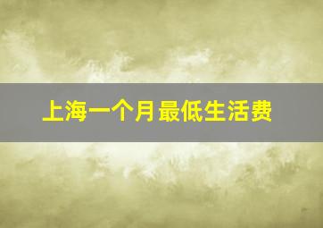 上海一个月最低生活费