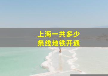 上海一共多少条线地铁开通