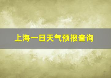 上海一日天气预报查询