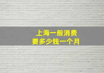 上海一般消费要多少钱一个月