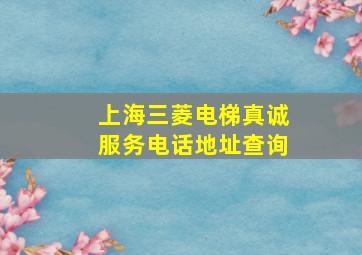 上海三菱电梯真诚服务电话地址查询