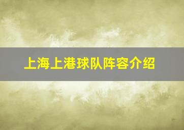 上海上港球队阵容介绍