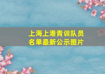 上海上港青训队员名单最新公示图片