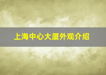 上海中心大厦外观介绍