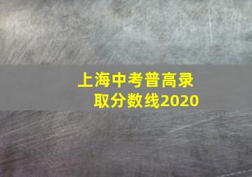 上海中考普高录取分数线2020