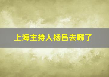 上海主持人杨吕去哪了