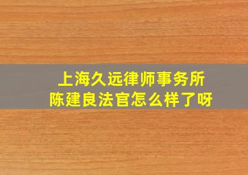 上海久远律师事务所陈建良法官怎么样了呀