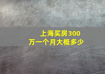 上海买房300万一个月大概多少