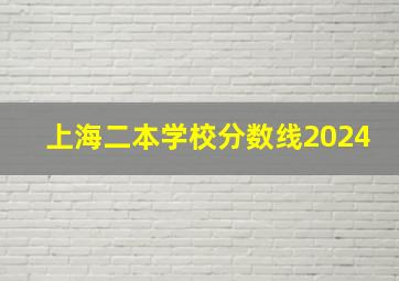 上海二本学校分数线2024