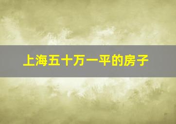 上海五十万一平的房子