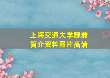 上海交通大学魏鑫简介资料图片高清