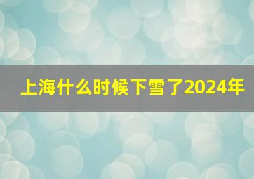 上海什么时候下雪了2024年