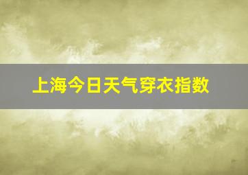 上海今日天气穿衣指数