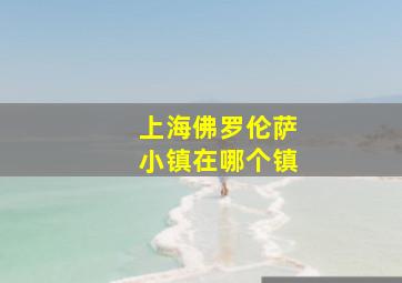 上海佛罗伦萨小镇在哪个镇