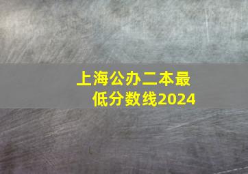 上海公办二本最低分数线2024