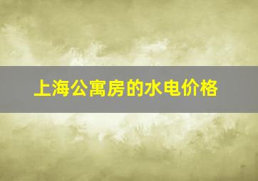 上海公寓房的水电价格