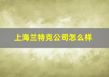 上海兰特克公司怎么样