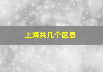 上海共几个区县