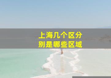 上海几个区分别是哪些区域