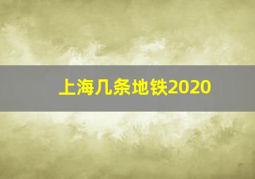 上海几条地铁2020