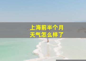 上海前半个月天气怎么样了