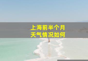 上海前半个月天气情况如何