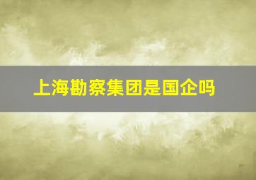 上海勘察集团是国企吗