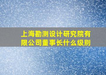 上海勘测设计研究院有限公司董事长什么级别