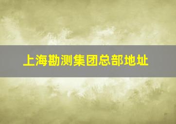 上海勘测集团总部地址