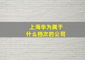 上海华为属于什么档次的公司