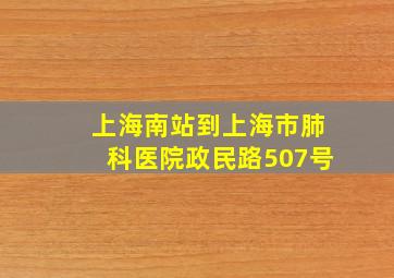 上海南站到上海市肺科医院政民路507号