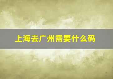 上海去广州需要什么码