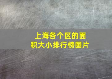 上海各个区的面积大小排行榜图片