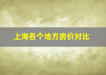 上海各个地方房价对比