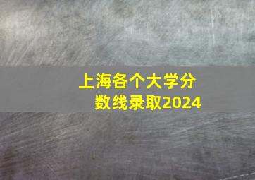 上海各个大学分数线录取2024