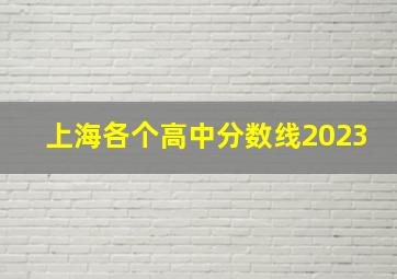 上海各个高中分数线2023